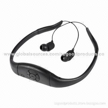 Waterproof MP3 Player Headphones for Sports Running 8GB with FM Radio IPX8